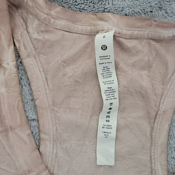 Lululemon Love Tank Top Summit Wash Smokey Topaz Size 6 - Picture 3 of 5